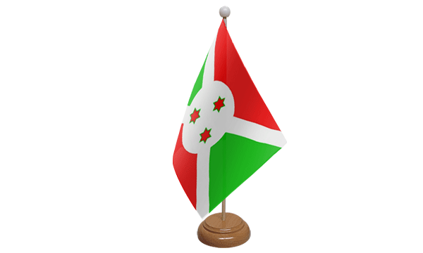 Burundi Small Flag with Wooden Stand